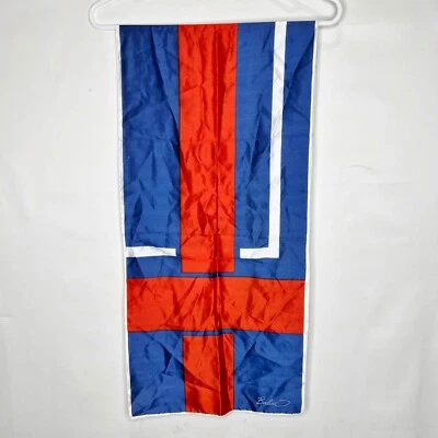 Vintage Beeline Mujer’s Bufanda Rojo Blanco Azul 1960’s British Mod Italia Diadema Foto 1 de 4