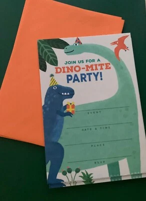 Hallmark invitation for event "Join us for a DINO-MITE party!"  Lot of 16 - Image 1 of 4