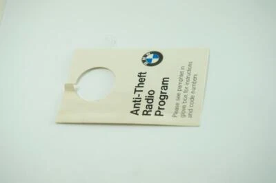 Percha de etiquetas de espejo de programa de radio antirrobo OEM BMW E30 84-91 318i 325e 325i 325 Foto 1 de 2