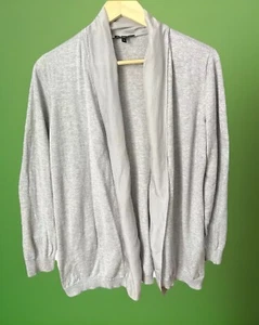 Eileen Fisher Size Medium open front cardigan sweater Lagenlook Cozy Peplum Trim - Picture 1 of 10
