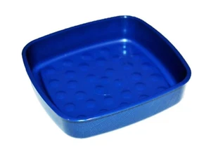 New Tupperware Soap Dish Sponge Rest #804 Plastic 3.5 x 4” - Blue - Picture 1 of 1