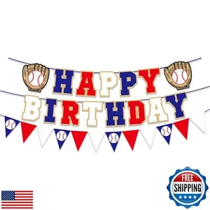 Happy Birthday Banner for Baseball Birthday Decorations, Sports Theme Birthda - Picture 1 of 5