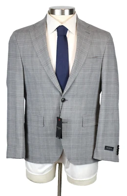 Terno Ted Baker London 40 S Masculino Cinza Claro Xadrez Lã Roger Slim Fit 2 Peças Novo - Imagem 1 de 4