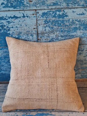 1950s 20"x20"- 51cm x 51cm Turkish Hand Woven Vintage Rare Kilim Pillow Cover - Image 1 of 4