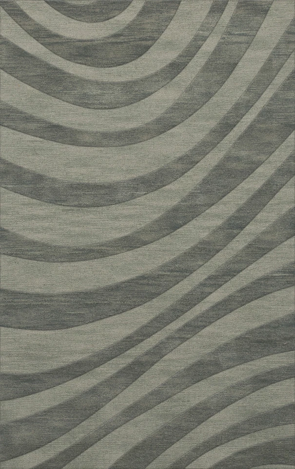 Blue Waves Swirls Stripes Lines Transitional Area Rug Abstract DV12 - Image 1 of 2