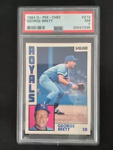 1984 O-Pee-Chee George Brett #212 - PSA grado quasi nuovo 7 - Foto 1 di 2