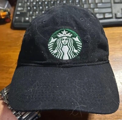 Starbucks Café Uniforme Trabajo Negro Algodón Ajustable Gorra de Béisbol Sombrero #QP Foto 1 de 4