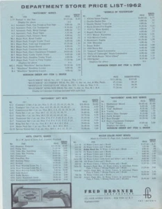 Original Matchbox / Bronner Preis- und Bestellliste 1962 - Picture 1 of 1