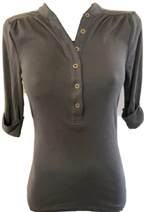 Charcoal Gray 1/2 Sleeve Soft Flattering Top by Tee Shop Size Medium (C80) - Picture 1 of 8