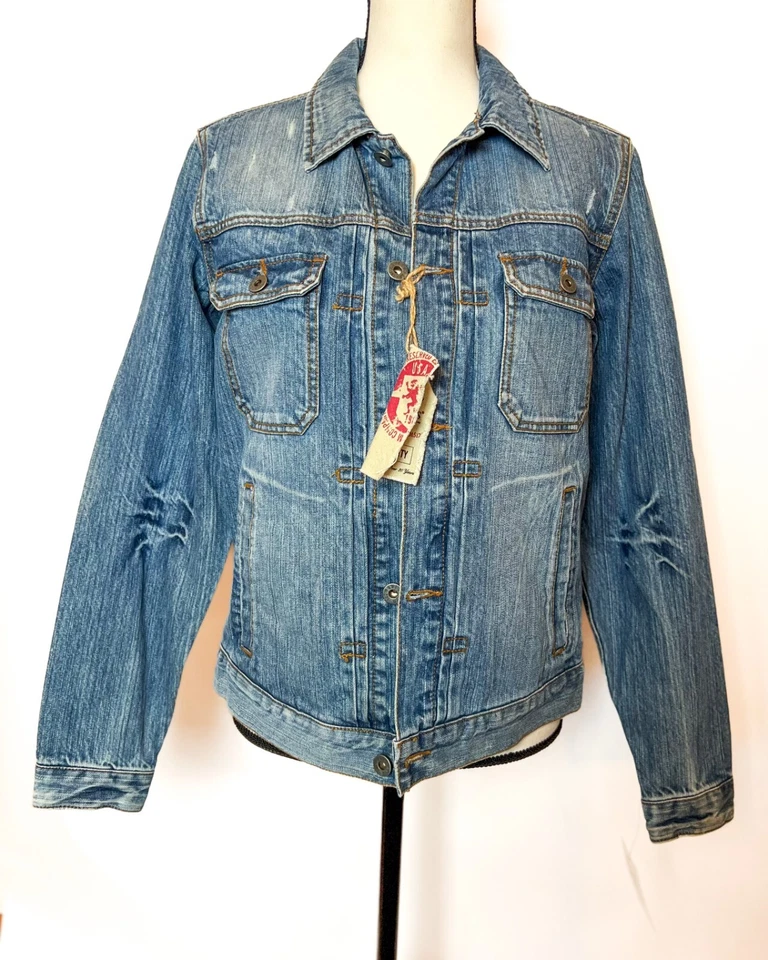 JAQUETA JEANS JUVENIL GUESS BOYS, Pedra Média, G (16-18), NOVA - Imagem 1 de 4