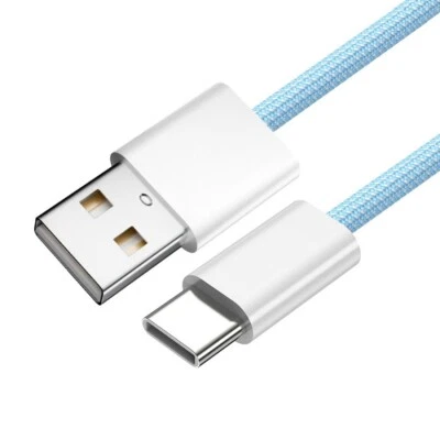 CY 480Mbps Data USB-C Male to Type-A Male 15W 5V3A Power for Phone Blue Sleeve - Image 1 of 4
