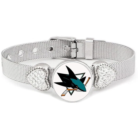 San Jose Sharks Womens Adjustable Silver Hearts Bracelet Jewelry Gift D26 Cover