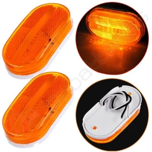2pcs Amber 4" Oval Side Marker Clearance Lamp Turn Signal for Class B Motorhome - Picture 1 of 7