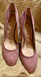Sam Edelman Womens Stillson Block Heel Purple Pumps Size 10.5 - Picture 1 of 8