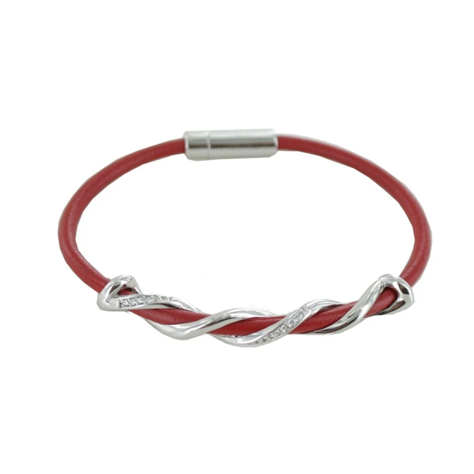 Esprit Damen Armband Leder Silber Swiveled red ESBR91287A170 - Bild 1 von 1