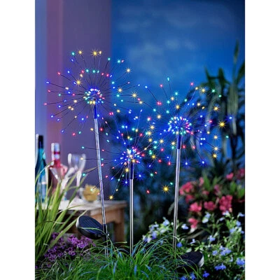 Solar-Gartenstecker Magia 3er-Set 80 cm hoch 90 farbige LED Solarpanel - Bild 1 von 4