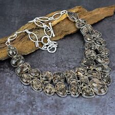 Turritella Agate Gemstone Silver Handmade Fashion Jewelry Necklace 18"