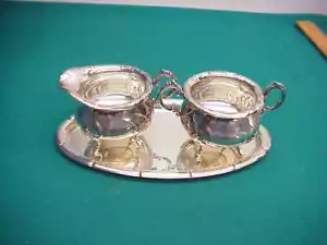 Antik David Andersen 830er Tablett Milchkännchen und Zucker 830er Norwegen - Bild 1 von 8