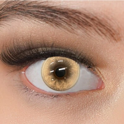 CHARMIGA Kontaktlinsen farbig braun Jahreslinsen ohne Stärke Glitzer Crazy Mariposa Brown