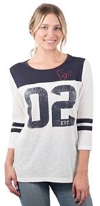 Ultra Game Women's NFL T Vintage 3/4 Long Sleeve Tee Shirt, White, Small