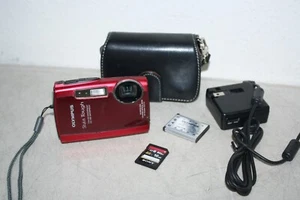Olympus Stylus Tough 3000 12MP Digital Camera Red 16GB SD Card- Tested. - Picture 1 of 6