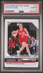 🚨🐐 Caitlin Clark 2024 Panini Instant WNBA 1st PSA 10 Rookie Card 191 Fever RC - Bild 1 von 2