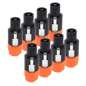 8pcs Speakon Adapter Connectors 4 Pole Audio Plug Twist Lock Compatible Neutrik - Picture 1 of 10