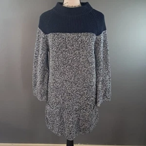 Tommy Hilfiger Blue Sweater Dress With 2 Patch Pockets Size Medium - Picture 1 of 5