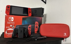 Nintendo Switch Bundle with Mario Red Joy-Con, Carrying Case, & Original Box - Picture 1 of 10
