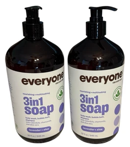 Everyone 3-in-1 Soap, Lavender + Aloe Two x 32 fl oz Pump Bottles - Picture 1 of 8