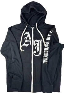 Y2K WWE AJ Styles Hoodie Black Size Large I Am Phenomenal Sleeve Hit Spellout - Picture 1 of 4