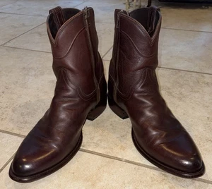 Tecovas The Dean Stout Men’s Zip Boot Size 12.5 D Dark Brown Burgundy Leather - Picture 1 of 14