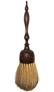 RARE SHAKER MID-LATE 19TH C. ANTIQUE HAND-TURNED HARDWOOD HORSEHAIR FABRIC BRUSH - Picture 1 of 15