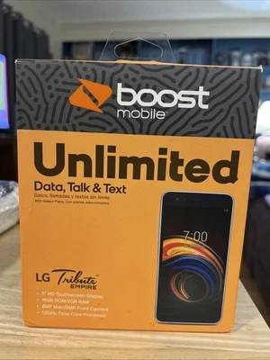 Boost Mobile LG Tribute Empire 16GB Prepaid Smartphone LGX220PBBB, White - Image 1 of 3