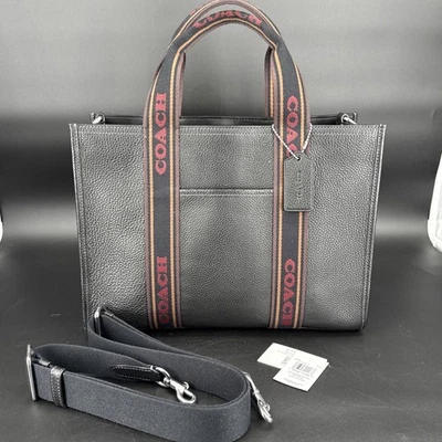 NWT Coach CU997 Smith Tote Black Pebble Leather Crossbody Bag - Image 1 of 4