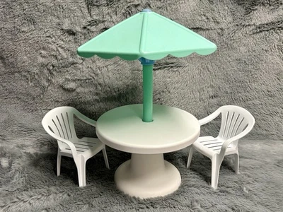 Little Tikes Barbie Dollhouse Patio Table & 2 Chairs - Vintage Rare - Image 1 of 3