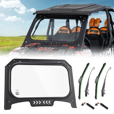 KEMIMOTO UTV Glass Windshield w/ 2 Manual Wipers For RZR 1000/ Turbo - Image 1 of 4