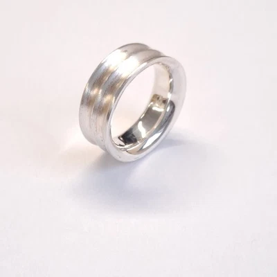  Echt 925 echt Silber Ring Pierre Cardin massiv Bandring Damen seidenmatt  - Bild 1 von 3