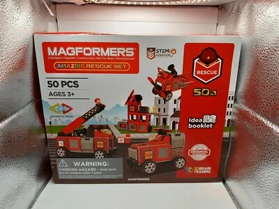 Magformers Amazing Rescue Set Magnet Blocks Fire Dept - Image 1 of 4