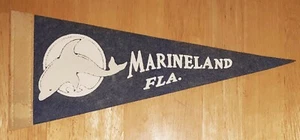 Vintage Filz MARINELAND FLA. MARINE LAND FLORIDA Sammlerstück Wimpel Flagge Banner - Bild 1 von 2