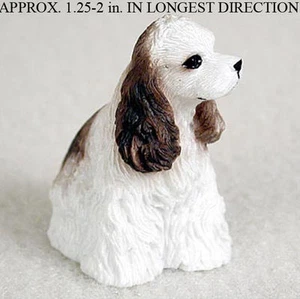 Cocker Spaniel Mini Hand Painted Figurine Brown/White - Picture 1 of 1