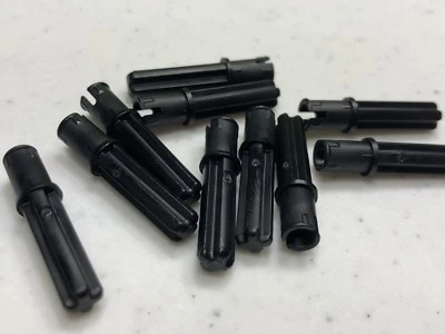 LEGO Black Technic Axle Pin 3L with Friction Ridges Mindstorms NEW - x10 (18651) - Image 1 of 4