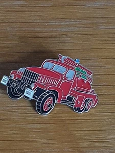 FIRE ENGINE FIREFIGHTER EMERGENCY LAPEL PIN BADGE RED FIRETRUCK BADGES IMACT - Picture 1 of 9