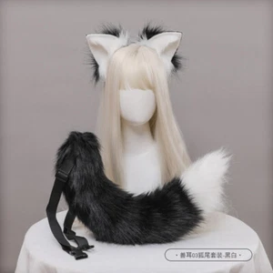 Fluffy Beast Ear Headband Fox Ear Tail Plush Headdress Hair Clip Cosplay Props  - Picture 1 of 21