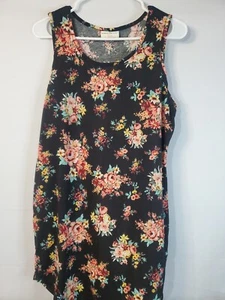 Bobbie Brooks Dress Women’s Size Large Short Sleeve Cold Shoulder Floral Bodycon - Picture 1 of 10