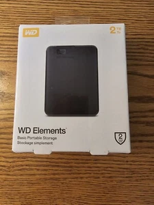 New WD Elements 2TB Basic Portable Hard Drive WDBU6Y0020BBK2-WESN - Picture 1 of 4