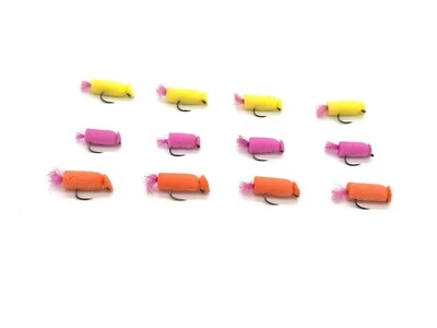 WORLD CLASS FLIES 12 x Bung Fly / Strike Indicator Selection - Fly Fishing / Trout Fishing
