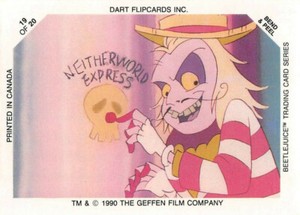 1990 Dart Cartoon Sticker card  Beetlejuice #19 
