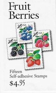 US Fruit Berries 33c Stamp Booklet of 15 Scott #BK276a - Picture 1 of 2