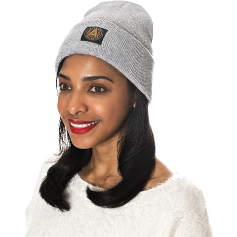 Women's ZooZatz Heathered Gray Atlanta United FC Cuffed Knit Hat & Gloves Set Cover